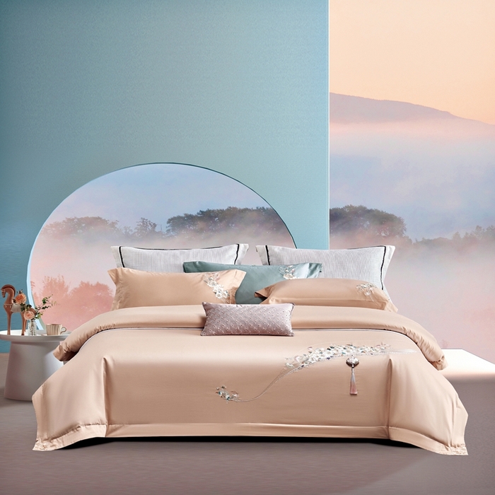 91家纺网 家纺一手货源 找家纺 爱情故事2025春夏居家新品四件套 繁花-玉