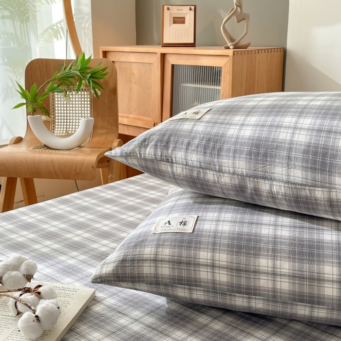 91家纺网 家纺一手货源 找家纺 21度C 2025新款A类全棉母婴级四件套单品系列-单枕套 可可灰