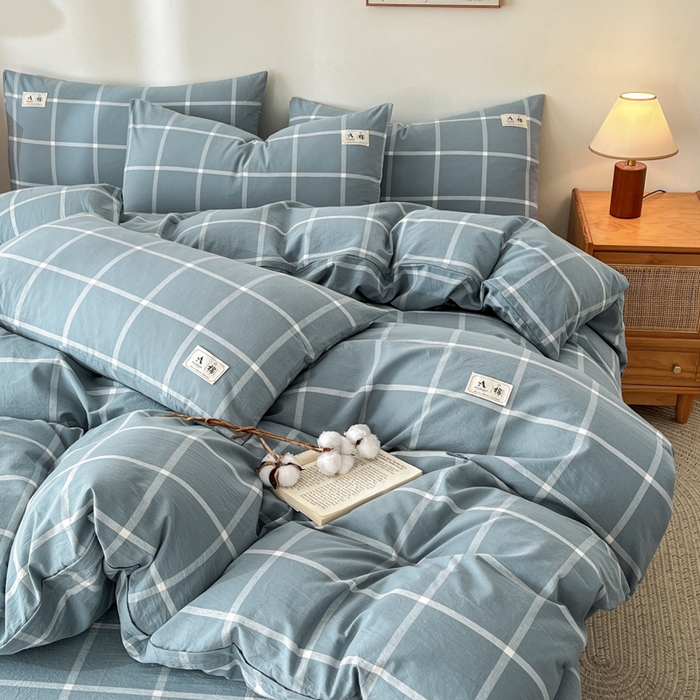 91家纺网 家纺一手货源 找家纺 21度C 2025新款A类全棉母婴级四件套单品系列-四件套 海蓝格