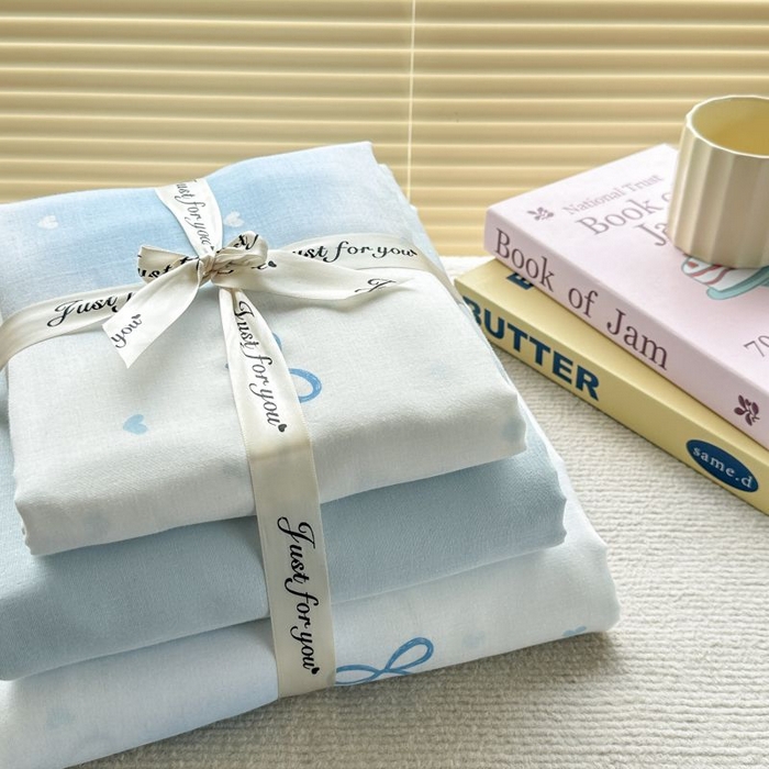 91家纺网 家纺一手货源 找家纺 2025新款双层纱印花卡通四件套-叠拍 星辰