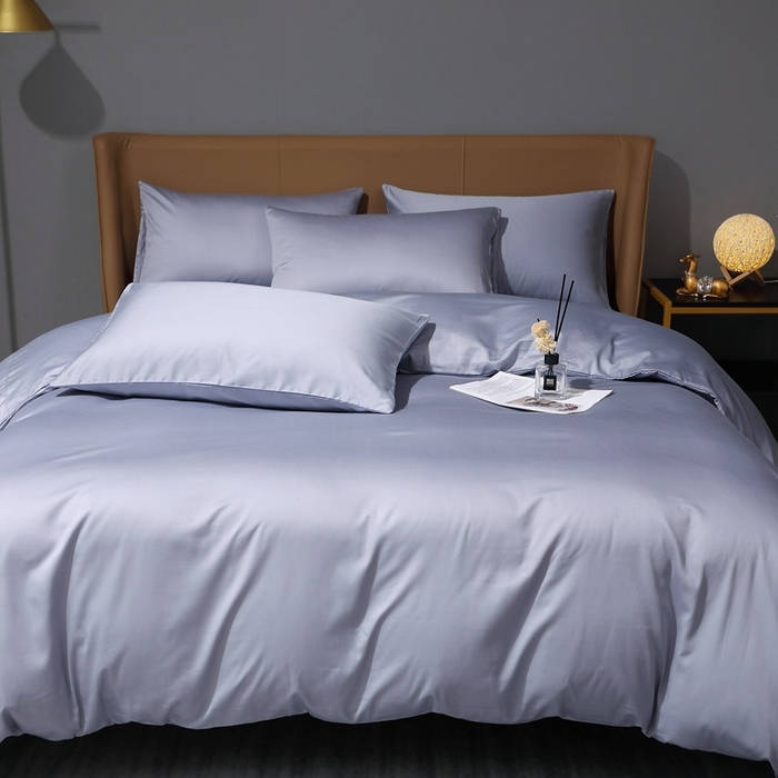 91家纺网 家纺一手货源 找家纺 晶缦家纺 2025新款全棉纯棉50支双股贡缎长绒棉纯色多规格四件套 绮芸-绫兰灰