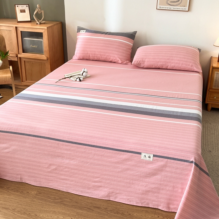 91家纺网 家纺一手货源 找家纺 21度C 2025新款A类全棉母婴级四件套单品系列-单床单 豆蔻粉