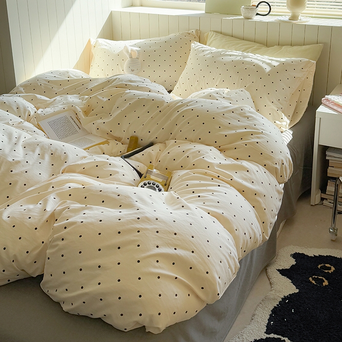 91家纺网 家纺一手货源 找家纺 繁花家居 2025新款软乎乎时尚印花水洗棉四件套 波波米