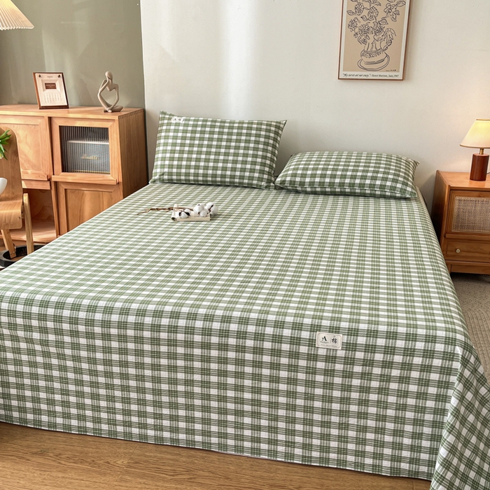 91家纺网 家纺一手货源 找家纺 21度C 2025新款A类全棉母婴级四件套单品系列-单床单 澳白绿