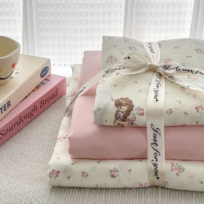 91家纺网 家纺一手货源 找家纺 2025新款双层纱印花卡通四件套-叠拍 美好时光