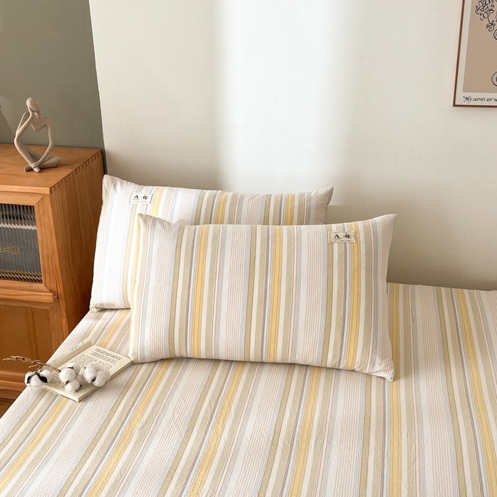 91家纺网 家纺一手货源 找家纺 21度C 2025新款A类全棉母婴级四件套单品系列-单枕套 沐妍黄