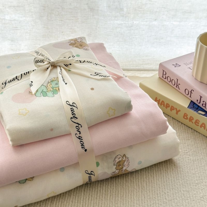 91家纺网 家纺一手货源 找家纺 2025新款双层纱印花卡通四件套-叠拍 小马宝莉