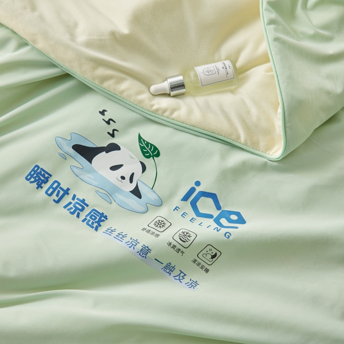 91家纺网 家纺一手货源 找家纺 大彩家居 2025新款锦氨冰激凌雪糕被 抹茶绿