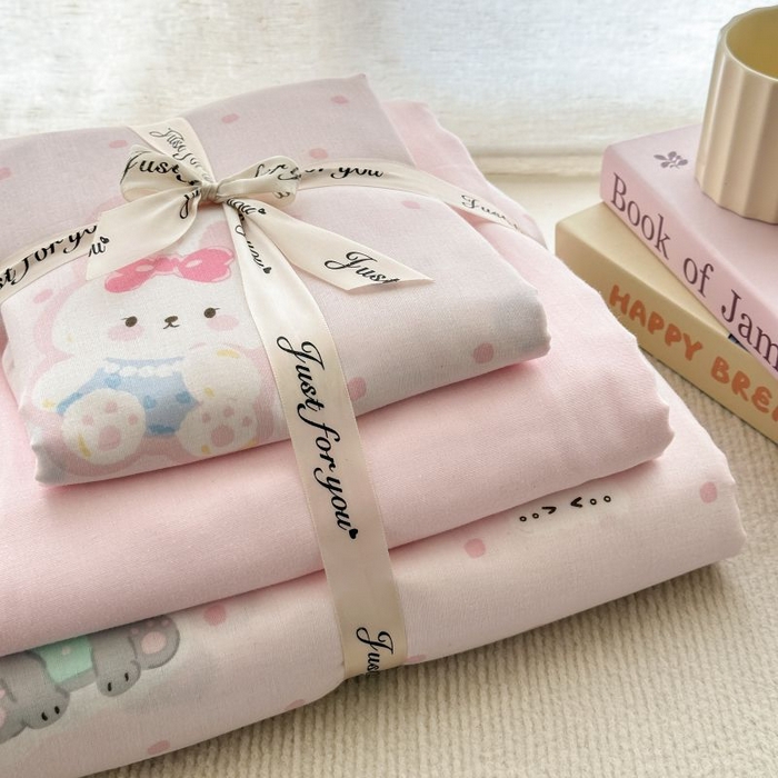 91家纺网 家纺一手货源 找家纺 2025新款双层纱印花卡通四件套-叠拍 趣味王国