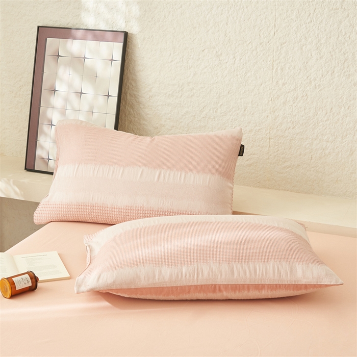 91家纺网 家纺一手货源 找家纺 2025新款全棉色织大提花棉花夏凉被 被子被芯 洛川-粉