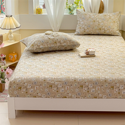 名兮家居 2025新款全棉双层纱床笠 双层纱-波波乐园