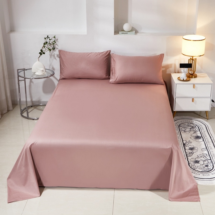 91家纺网 家纺一手货源 找家纺 晶缦家纺 2025新款喷气全棉13376纯棉斜纹纯色床单-沐兰 沐兰-奶咖