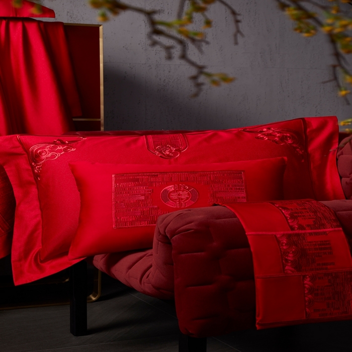 91家纺网 家纺一手货源 找家纺 爱情故事2025新款婚庆新品 锦绣红妆