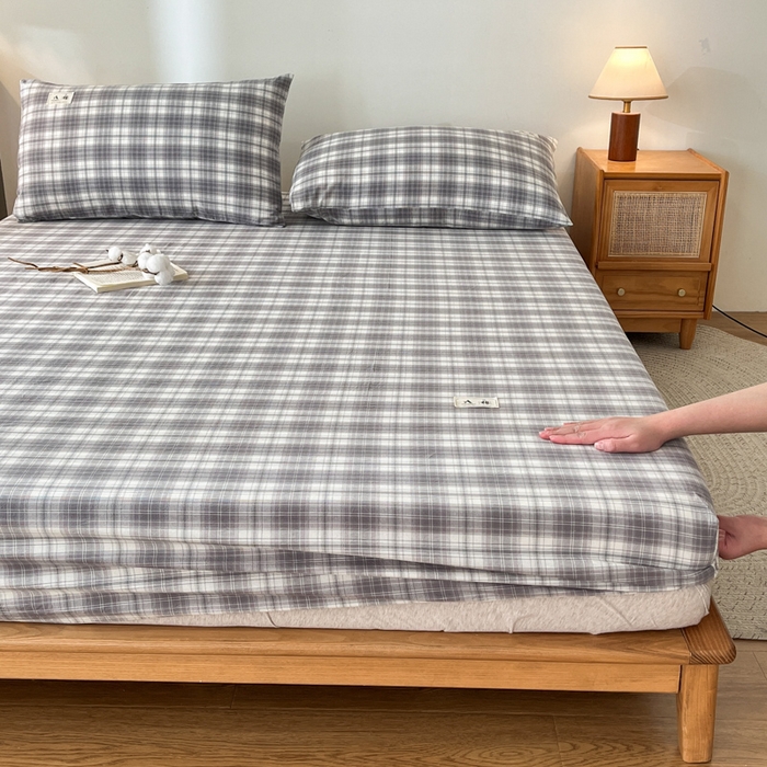 91家纺网 家纺一手货源 找家纺 21度C 2025新款A类全棉母婴级四件套单品系列-单床笠 可可灰