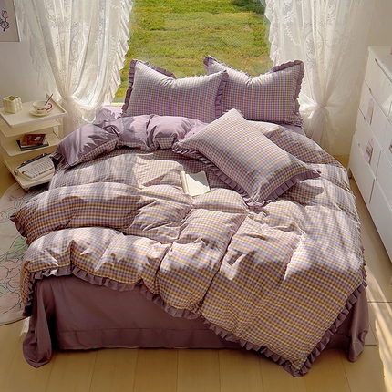 91家纺网 家纺一手货源 找家纺 （总）欧尚 2025新款针织棉双层纱四件套