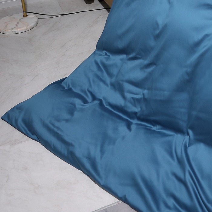 91家纺网 家纺一手货源 找家纺 晶缦家纺 2025新款全棉纯棉50支双股贡缎长绒棉纯色多规格四件套 绮芸-宝石蓝