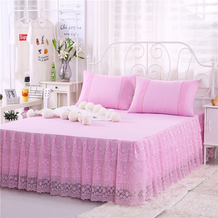 91家纺网 家纺一手货源 找家纺 （总）情恒家纺 2025新款蕾丝床裙三件套系列-春暖花开