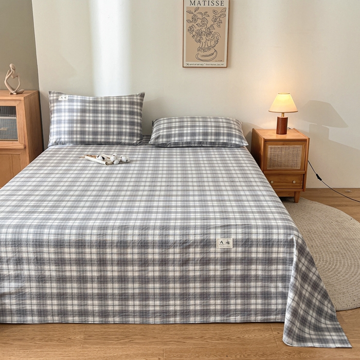 91家纺网 家纺一手货源 找家纺 21度C 2025新款A类全棉母婴级四件套单品系列-单床单 可可灰