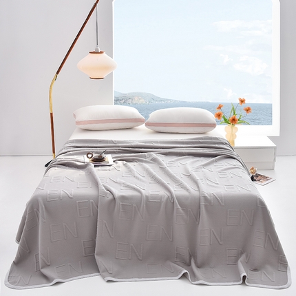 米奈家居 2025全棉针织棉提花多功能盖毯 星空灰