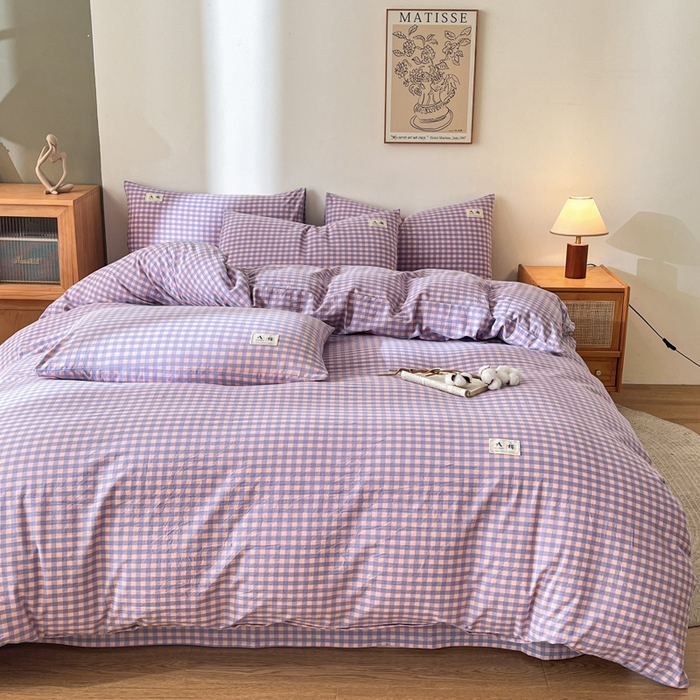 91家纺网 家纺一手货源 找家纺 21度C 2025新款A类全棉母婴级四件套单品系列-单被套 梦幻紫