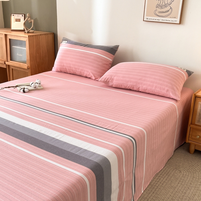 91家纺网 家纺一手货源 找家纺 21度C 2025新款A类全棉母婴级四件套单品系列-单床单 豆蔻粉