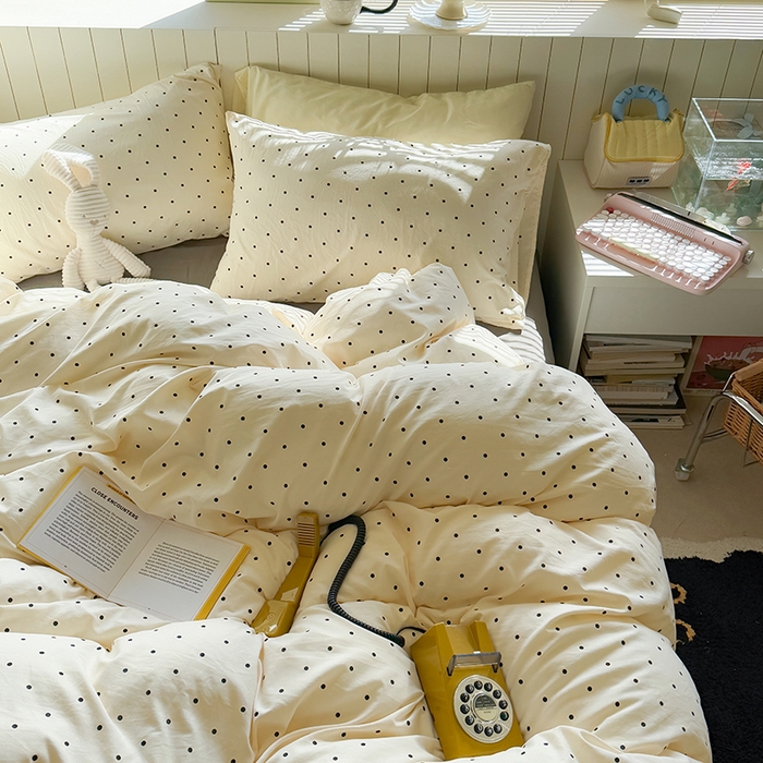 91家纺网 家纺一手货源 找家纺 繁花家居 2025新款软乎乎时尚印花水洗棉四件套 波波米