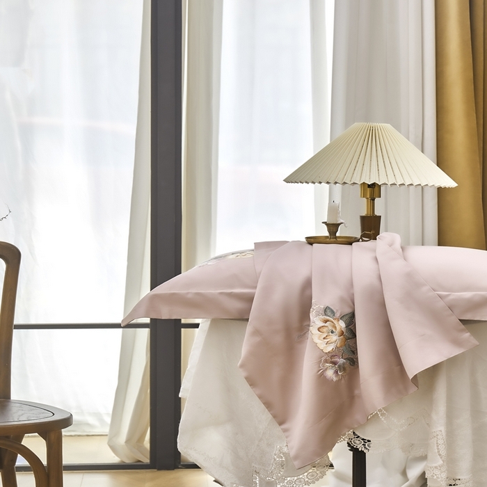 91家纺网 家纺一手货源 找家纺 爱情故事2025春夏居家新品四件套 盛夏-豆沙