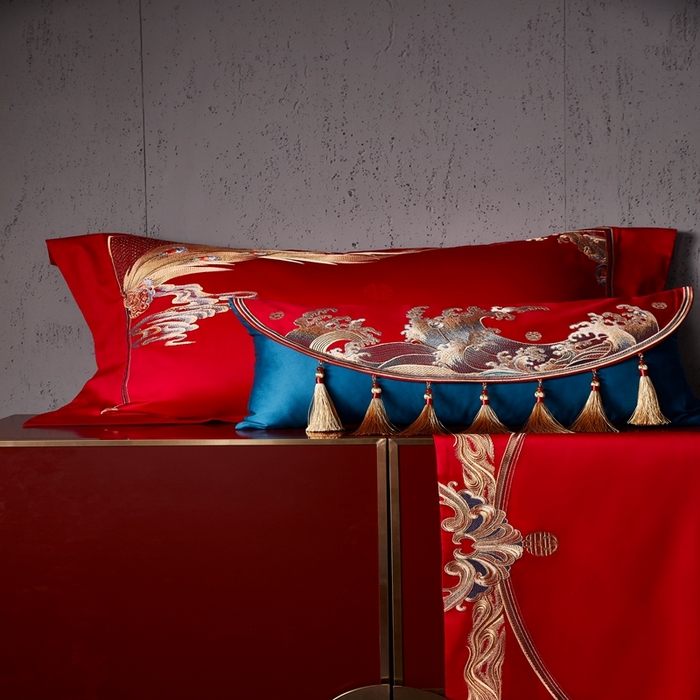 91家纺网 家纺一手货源 找家纺 爱情故事2025新款婚庆新品 千禧龙凤