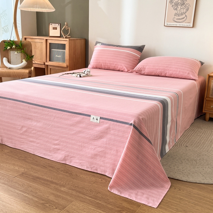 91家纺网 家纺一手货源 找家纺 21度C 2025新款A类全棉母婴级四件套单品系列-单床单 豆蔻粉