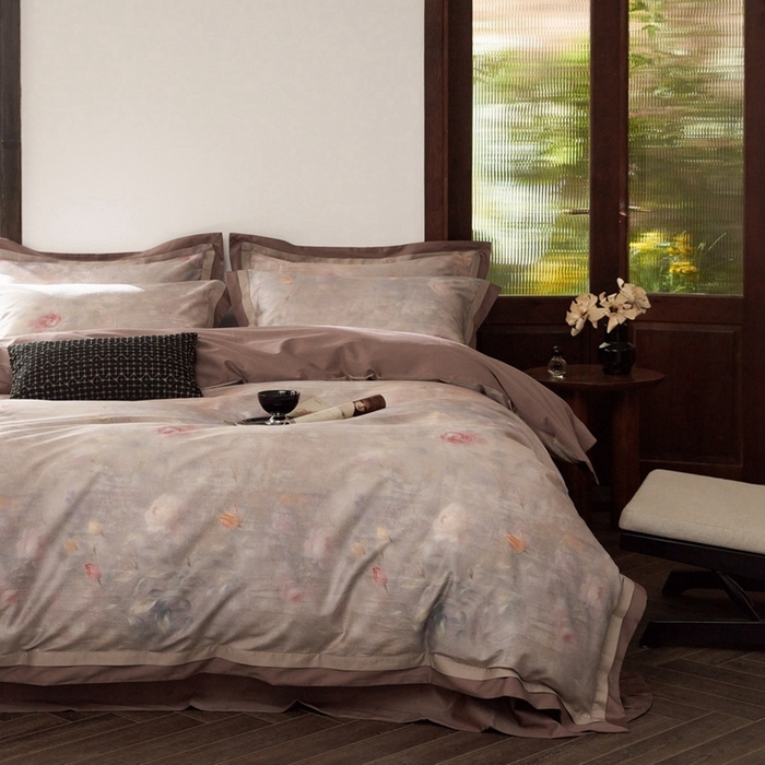 91家纺网 家纺一手货源 找家纺 由丽家纺 2025新款数码印花四件套 花茹珍