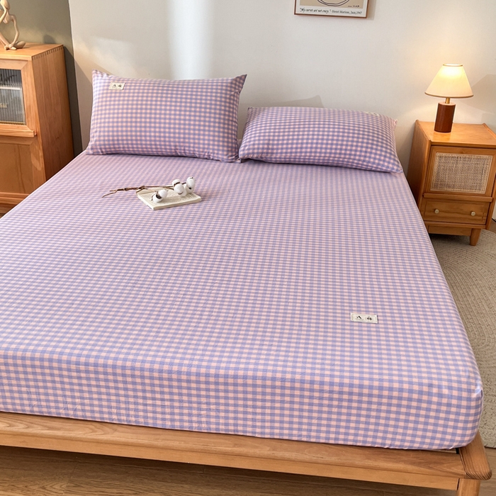 91家纺网 家纺一手货源 找家纺 21度C 2025新款A类全棉母婴级四件套单品系列-单床笠 梦幻紫