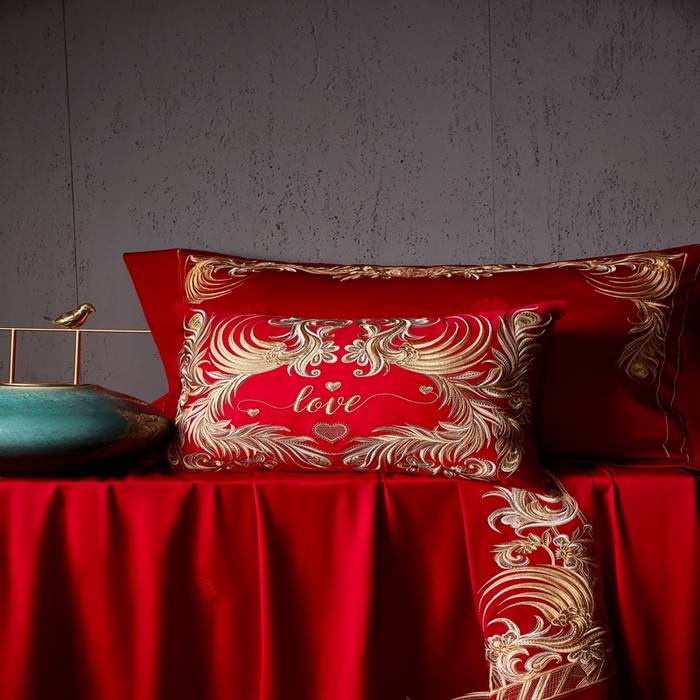 91家纺网 家纺一手货源 找家纺 爱情故事2025新款婚庆新品 锦凤流光