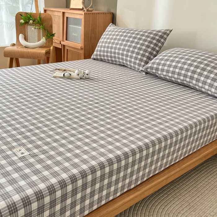 91家纺网 家纺一手货源 找家纺 21度C 2025新款A类全棉母婴级四件套单品系列-单床笠 澳白灰