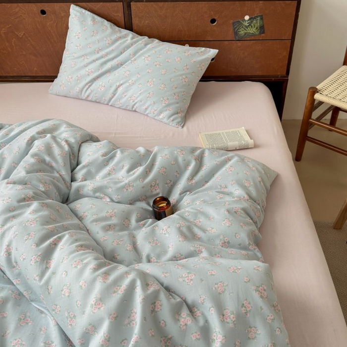 91家纺网 家纺一手货源 找家纺 典曼家纺 2025新款双层纱小清新印花四件套-床拍 初夏