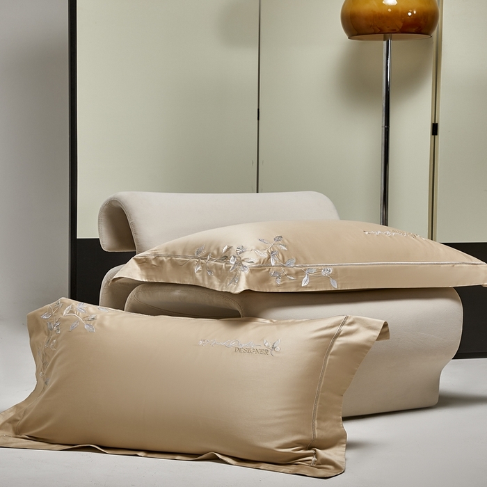 91家纺网 家纺一手货源 找家纺 爱情故事2025春夏居家新品四件套 秋叶-香槟色