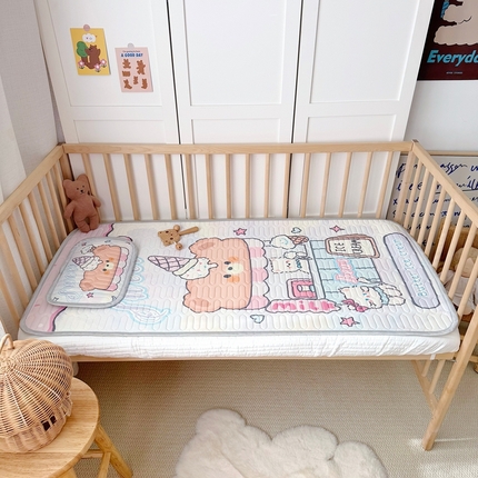 91家纺网 家纺一手货源 找家纺 美乐迪家纺 2025新款儿童乳胶凉席 冰淇淋小站