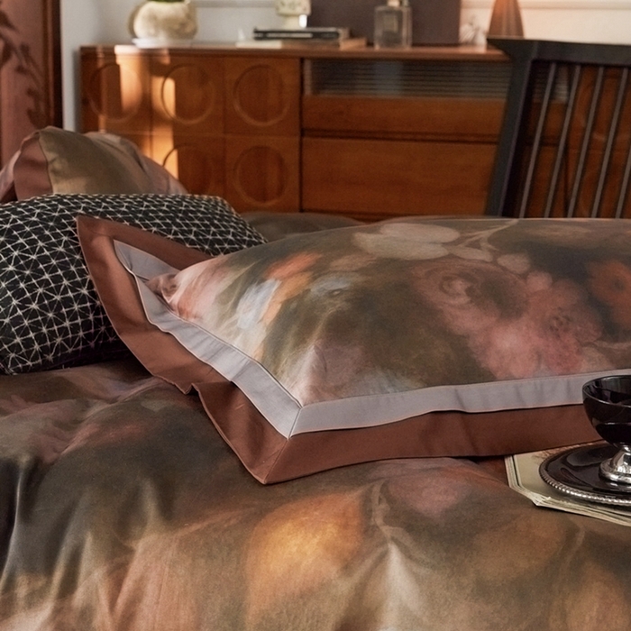 91家纺网 家纺一手货源 找家纺 由丽家纺 2025新款数码印花四件套 花黛玫