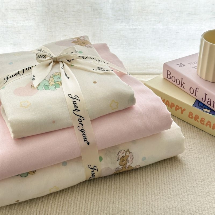 91家纺网 家纺一手货源 找家纺 2025新款双层纱印花卡通四件套-叠拍 小马宝莉