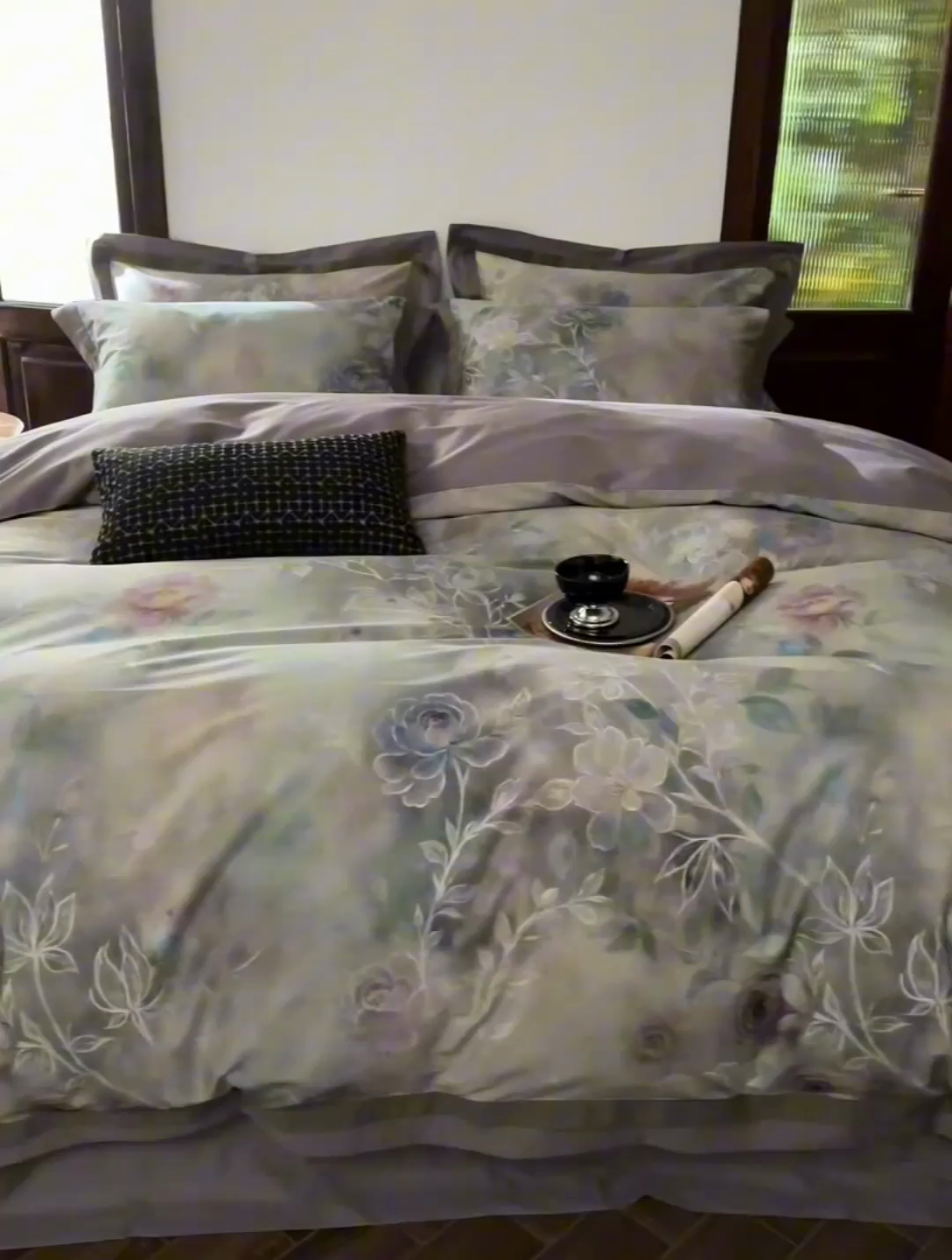 91家纺网 家纺一手货源 找家纺 由丽家纺 2025新款数码印花四件套 素芳-紫