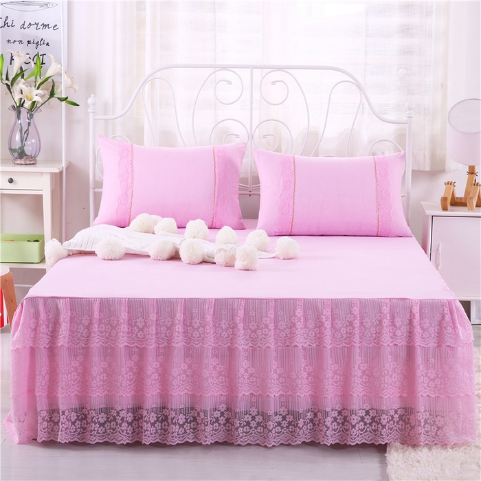 91家纺网 家纺一手货源 找家纺 （总）情恒家纺 2025新款蕾丝床裙三件套系列-春暖花开