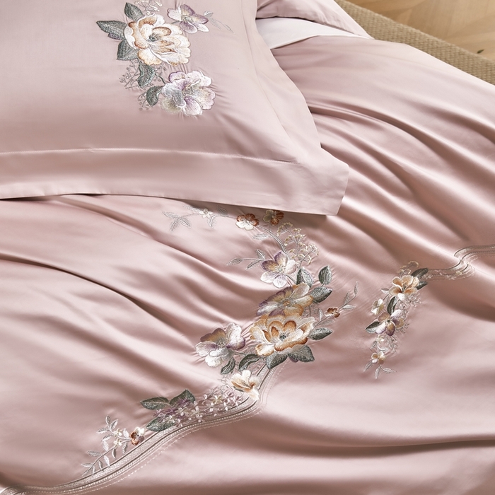 91家纺网 家纺一手货源 找家纺 爱情故事2025春夏居家新品四件套 盛夏-豆沙