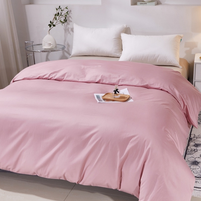 91家纺网 家纺一手货源 找家纺 晶缦家纺 2025新款喷气全棉13376纯棉斜纹纯色被套-沐兰 沐兰-脏脏粉