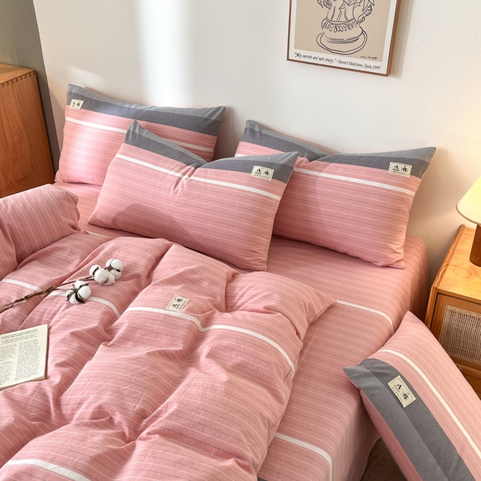 91家纺网 家纺一手货源 找家纺 21度C 2025新款A类全棉母婴级四件套单品系列-单被套 豆蔻粉