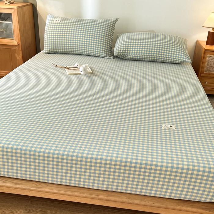 91家纺网 家纺一手货源 找家纺 21度C 2025新款A类全棉母婴级四件套单品系列-单床笠 琉璃格