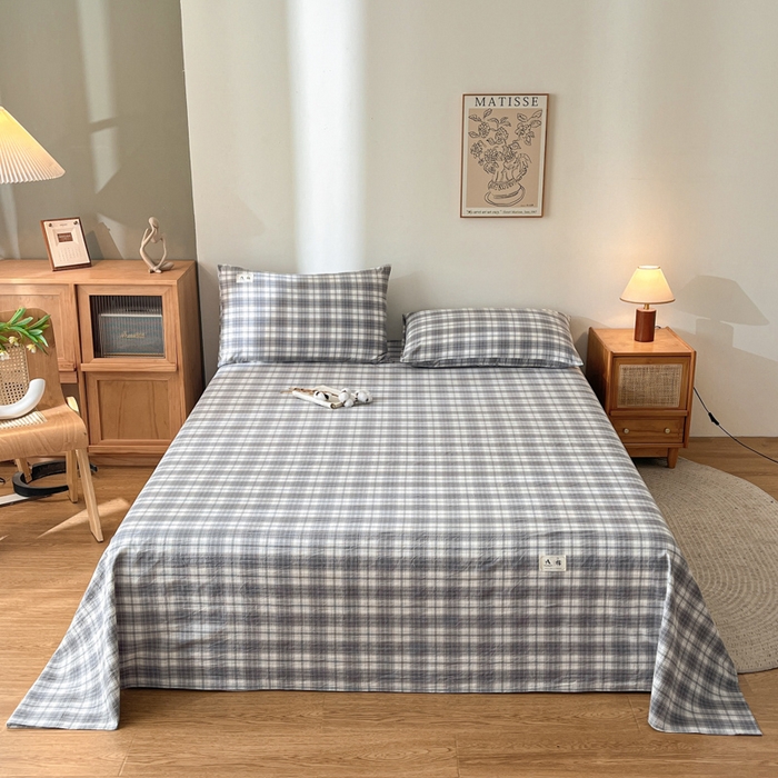 91家纺网 家纺一手货源 找家纺 21度C 2025新款A类全棉母婴级四件套单品系列-单床单 可可灰