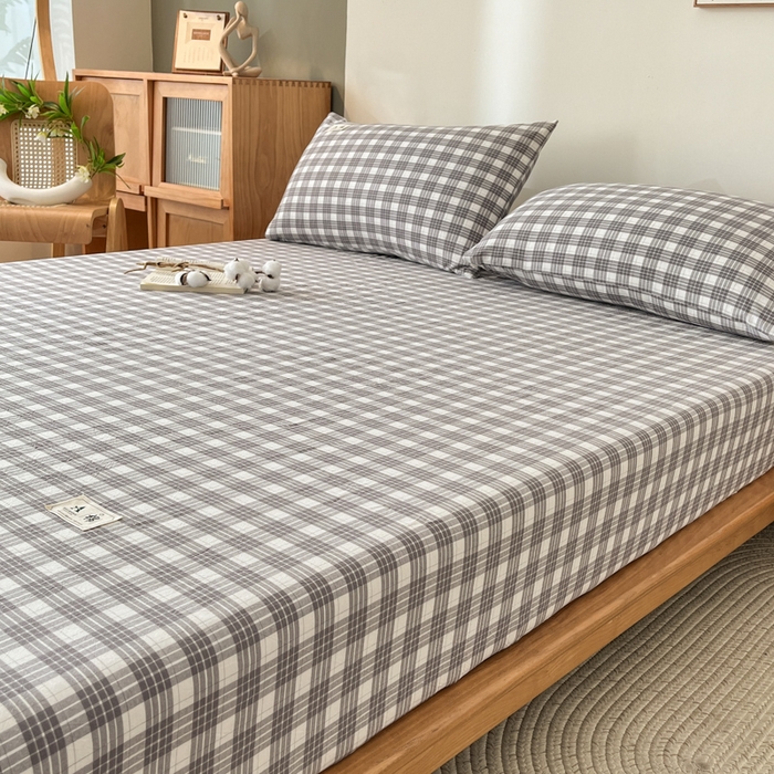 91家纺网 家纺一手货源 找家纺 21度C 2025新款A类全棉母婴级四件套单品系列-单床笠 澳白灰