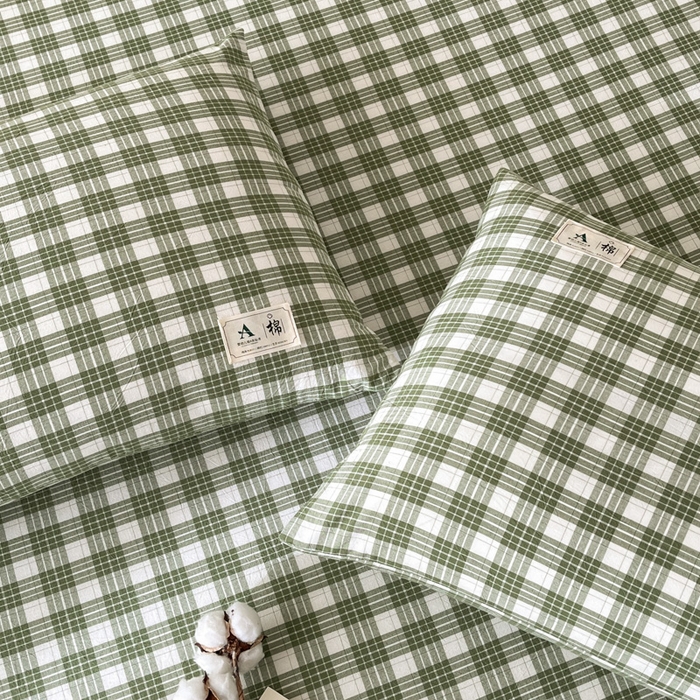 91家纺网 家纺一手货源 找家纺 21度C 2025新款A类全棉母婴级四件套单品系列-单枕套 澳白绿