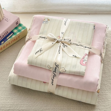 2025新款双层纱印花卡通四件套-叠拍 嬉戏谷