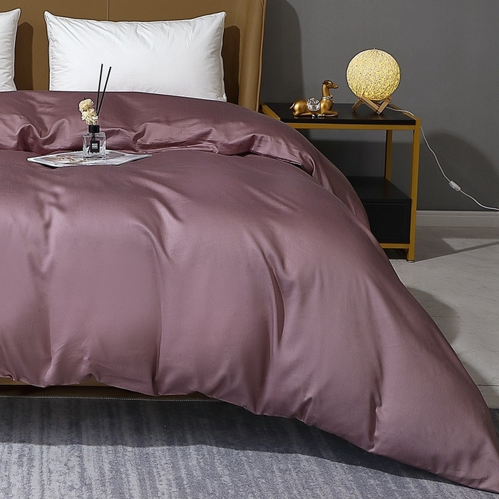 91家纺网 家纺一手货源 找家纺 晶缦家纺 2025新款全棉纯棉50支双股贡缎长绒棉纯色单品被套 绮芸-帛咖色 