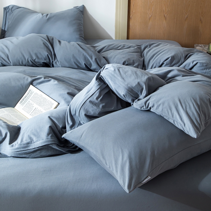 91家纺网 家纺一手货源 找家纺 梦可莱家居 2025春夏新品全棉针织棉纯色系列 蔚蓝